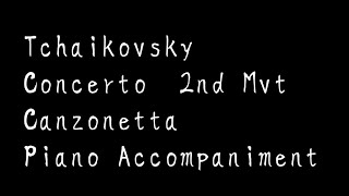 Tchaikovsky Violin Concerto 2nd movement  Canzonetta  Piano Accompaniment [upl. by Aikemahs]