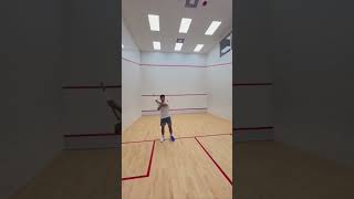 Sanjay Jeeva knows how to 𝙝𝙖𝙣𝙙𝙡𝙚 a squash racket 😅 trickshot [upl. by Trillbee]