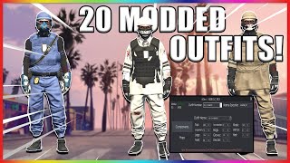 GTA V Online 166 ║XDEV OUTFIT EDITOR║ 20 BEST MALE MODDED OUTFITS USING XDEV ║Showcase ║ PC [upl. by Assyl]