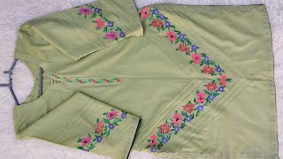 Fabric painting on shirt floral design detailing without shading [upl. by Lokin]