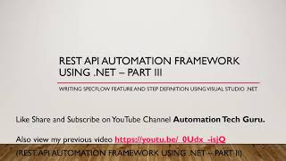 Rest API automation framework using net – Part 3 [upl. by Kynan]