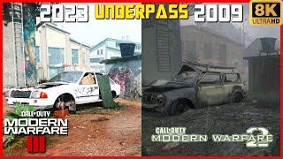 MW2 2009 vs MW3 2023  Underpass Map Comparison 8K [upl. by Ailecec]