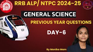 RRB ALPTECHNTPC 2024 General Science Previous Exam Paper Day6GS Classes For rrb alp rrb [upl. by Lenneuq]