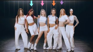 Touch KATSEYE Dance Practice Mirrored 4 Members Version Guide Arrows 4K [upl. by Akeenat]