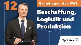 Vorlesung Grundlagen der BWL für alle Teil 12  Beschaffung Logistik amp Produktion [upl. by Ellevehs]