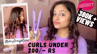 Get curls under Rs200  Using Mini Straightener  Surabhi Bari [upl. by Tare]