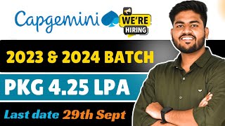 Capgemini Hiring 2023  2024  Capgemini off campus hiring freshers  off campus drive 2024 [upl. by Ahsirek]