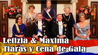 Cena de Gala de los Reyes de España y Holanda con desfile de tiaras [upl. by Atirres]