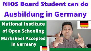 NIOS Student Study AUSBILDUNG in Germany  National Institute of Open Schooling Vocational Training [upl. by Chiquita]