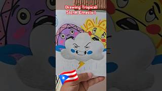 Drawing Tropical Storm Ernesto with Posca Markers shorts puertorico [upl. by Trevar945]