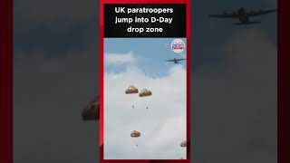 UK paratroopers jump into DDay drop zone to recreate airborne liberation of Normandy 80 years ago [upl. by Aufa]