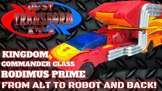 JUST TRANSFORM IT Kingdom Commander Rodimus Prime [upl. by Lenahc]