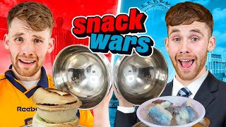 Stephen Tries NORTH vs SOUTH Food  Snack Wars [upl. by Ahsinik60]