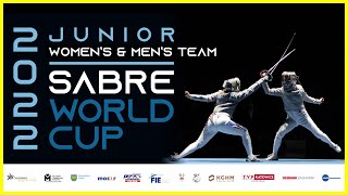 Sabre World Cup Sosnowiec 2022  Junior Womens amp Mens Team  Piste Yellow 7 [upl. by Aerdnaed472]