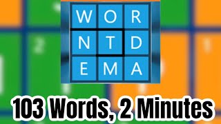 Wordament  103 Words in 2 Minutes [upl. by Nahshon]