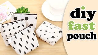 DIY POUCH BAG  Zipper Mini Wallet Purse Tutorial [upl. by Nrol430]