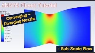 ANSYS CFD Tutorial Converging  Diverging Nozzle  Part 1 SubSonic Flow Condition [upl. by Hajin]