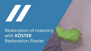 Restoration of masonry with KÖSTER Restoration Plasters [upl. by Akihc]