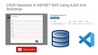 Aspnet MVC Tutorial  CRUD Operation Using AJAX and BOOTSTRAP in visual studio 2019 [upl. by Naillij]