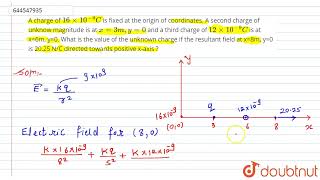 A charge of 16xx109 C is fixed at the origin of coordinates A second charge of unknow magni [upl. by Hallsy]