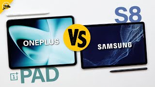 OnePlus Pad vs Galaxy Tab S8  Who Wins [upl. by Jone317]