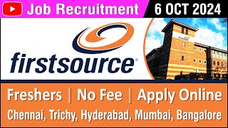 Job  FirstSource  Private Company  6 OCT 2024  Freshers Vacancy  No Fee  Apply Online in Tamil [upl. by Yaker]