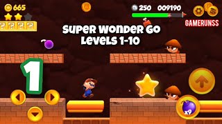 Super Wonder Go Maro Bros  Gameplay Walkthrough Android Part 1  Levels 110 [upl. by Htiel354]