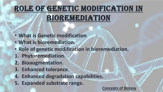 Role of genetic modification in bioremediation Genetic modification UrduHindi Concepts of Botany [upl. by Weaks]