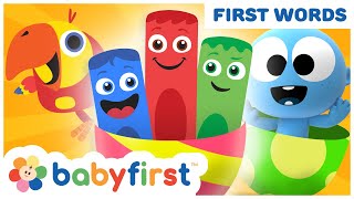 Toddler Learning Video Words w Color Crew amp Larry  Baby Learning First Words amp ABC  Baby First TV [upl. by Dalis]