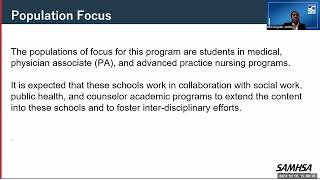 SAMHSA Provider’s Clinical Support System – Universities PCSSU PreApplication Webinar [upl. by Liddy]