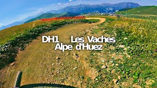 CRAZY FAST TURNS  DH1 Les Vaches  Alpe dHuez subtitled [upl. by Justicz373]