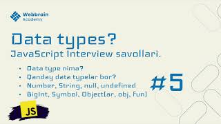 5  savol  Data Types [upl. by Deming72]