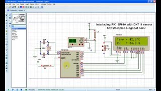 Interfacing PIC16F84A with DHT11RHT01 and CCS PIC C Proteus simulation [upl. by Paulson]