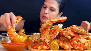 SEAFOOD BOIL  KING CRABS LOBSTER TAILS amp JUMBO SHRIMPS  MUKBANG  ASMR  EATING SOUNDS [upl. by Daffie62]