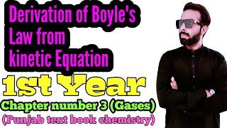 Derivation of Boyles law from kinetic equation  11th class chemistry  chno3 Gases [upl. by Mcnalley]