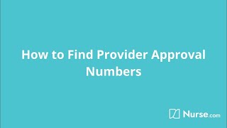 Nursecom Finding Provider Approval Numbers on Your Certificates [upl. by Piscatelli]