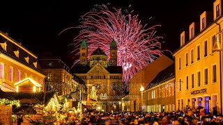 Weihnachtsfeuerwerk über dem Dom zu Speyer 2023 4K [upl. by Ahsia917]