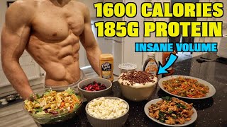 Full Day of Eating 1600 Calories Insane Volume  Super High Protein Diet For Fat Loss [upl. by Anomis2]