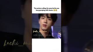 Jin sry sry were so busy u know🤣🤣gossiping for how handsome he is😂🤣amp members reaction😂7normal boy😭 [upl. by Mallina]