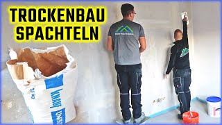 TROCKENBAU SPACHTELN  Uniflott richtig anrühren  Home Build Solution [upl. by Schonthal]