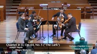 The Jerusalem Quartet performs Haydn’s “Lark Quartet” on Parlance Chamber Concerts [upl. by Finnigan]