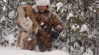 Extreme winter survival hole  Solo snow bushcraft Fishing [upl. by Sue]