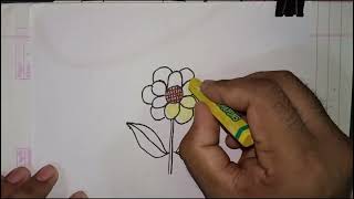 How To Draw A Flower with Pot  Easy Drawing Tutorial  art drawing icreamtv [upl. by Suiratnauq]