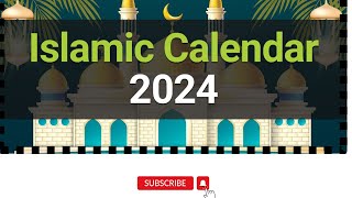 Islamic Calendar 2024 1445 1446H  Hijri Calendar 2024 14451446 2024  2024 Islamic Calendar [upl. by Kania572]