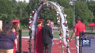 East Longmeadow HS seniors receive diplomas during socially distant ceremony [upl. by Aihsekal]