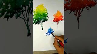 Easy water color tree🌳 🎨😇watercolor painting artwork shorts shortsfeed trem [upl. by Redmund]