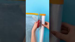 Painting plastic with adhesive pretaped dusting protect films for home clearing [upl. by Lenhart]