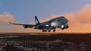 Aerofly FS Global Ultra Graphics Quality Lisbon B747 Landing  The Best Mobile Flight Simulator [upl. by Eiggam]