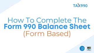 How To Complete The Form 990 Balance Sheet Form Based [upl. by Ahmar]