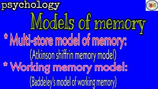 Models of memory in psychology  psychology Memory  Educationalcentral [upl. by Amak]